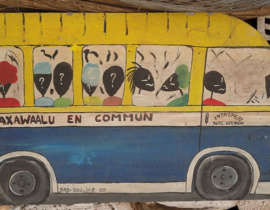 Painting of a Senegalese bus.